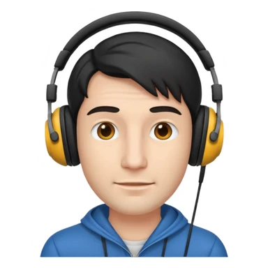 Man with over-ear headphones sticker