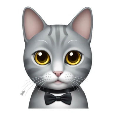 silver british short hair cat with tuxedo and wearing monocle sticker