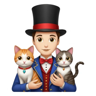 magician couple and their pet cat sticker