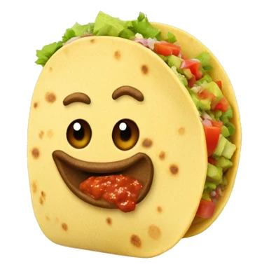 Mexican soft taco, only meat, guacamole and salsa sticker