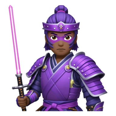 samurai with laser sword, purple sticker
