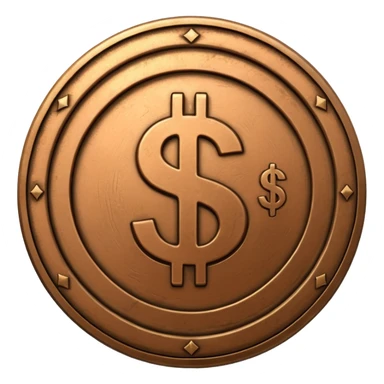 Coin bronze, Dollar sign. sticker