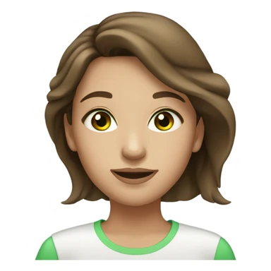 beautiful girl with brown hair light green eyes sticker