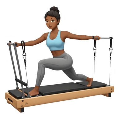 black woman doing reformer pilates sticker