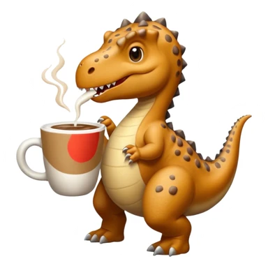 Dinosaur with a latte sticker