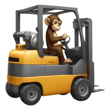 Monkey driving a forklift  sticker