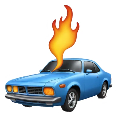 Car with flaming exhaust  sticker