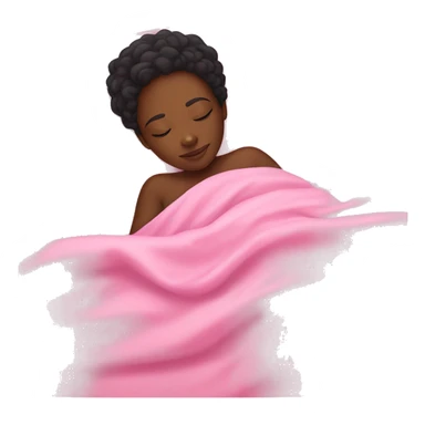 Black girl sleeping with pink sheets sticker