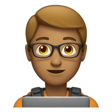 person working on laptop  sticker