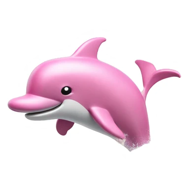 Pink Dolphin jumping over a wave sticker
