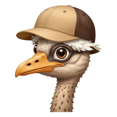 Ostrich with cap   sticker