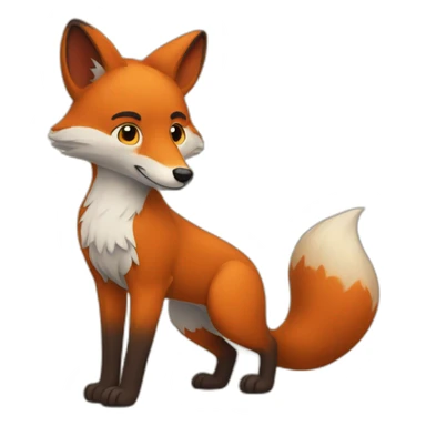 un renard qui fai un coeur sticker