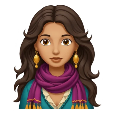 Gypsy female long hair sticker