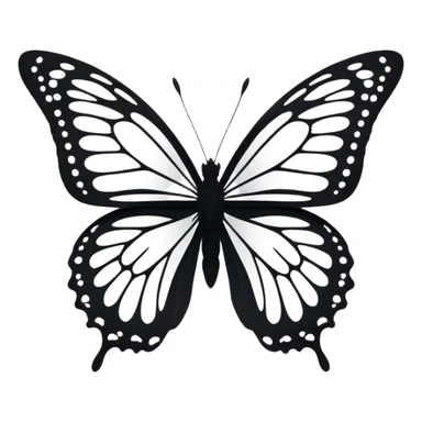 simple black butterfly silhouette sticker
