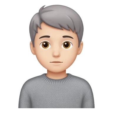 Boy in grey sweater sticker