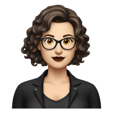 Sexy-Caucasian-Mum-woman-goth-brown-hair-standing-wearing-glasses-plus-size sticker