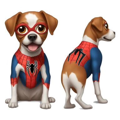 dog dressed as spiderman sticker