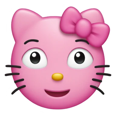 pink hello kitty face sticker