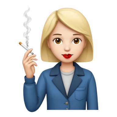 Emoji smoking a cigarette sticker