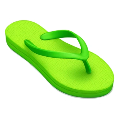 Realistic lime green pair of summer flip flops isolated. sticker