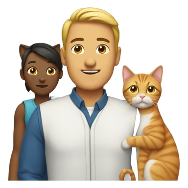 Two adults and two cats sticker