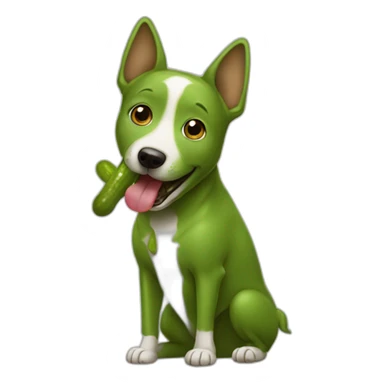 Dog eating pickle sticker