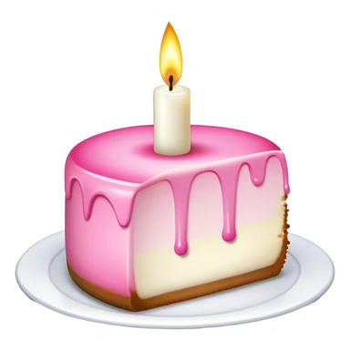 Pink cheesecake with candle sticker