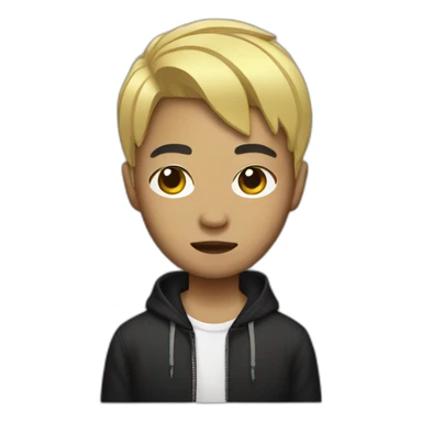 Asian rapper with short blond hair sticker