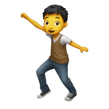 boy dancing near a marker board sticker