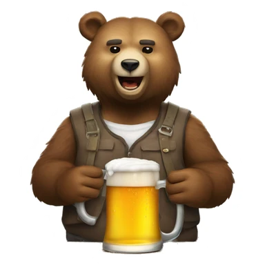 Bear drink beer working on Movement project sticker