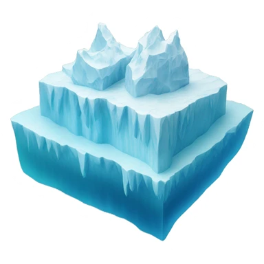 iceberg with four layers (3 underwater) where the top layer is smaller than each successive layer sticker