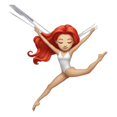 aerial silks woman with red hair and eyes closed sticker