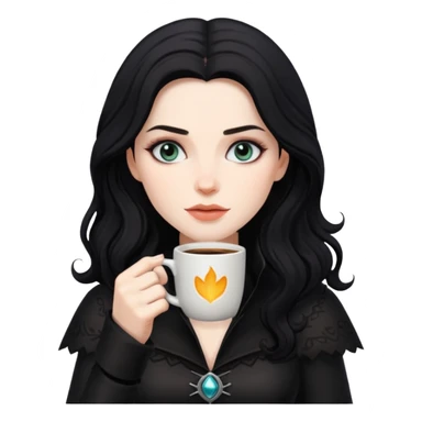 yennefer drinking coffee sticker