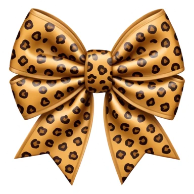 Brown cheetah print bow sticker