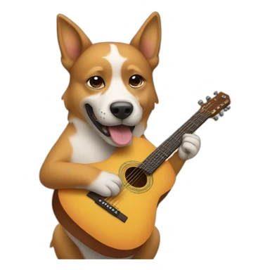 dog plays guitar sticker
