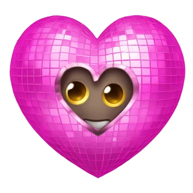 pink disco ball heart sticker