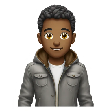 boys fashion in grey jacket with cigar sticker