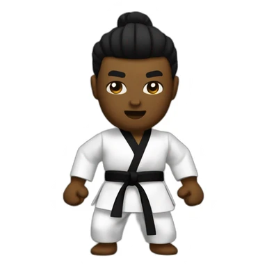 Karateka noir kumite sticker