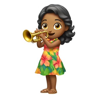 Reveille played by girl in Hawaiian vacation clothes  sticker