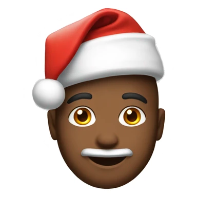 smiling male portrait close up with Santa hat sticker