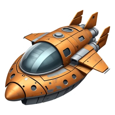 gray futuristic scrap spaceship  sticker