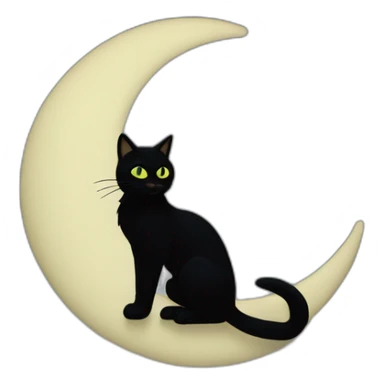 Chat noir sur la lune sticker