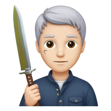 chick holding knive sticker