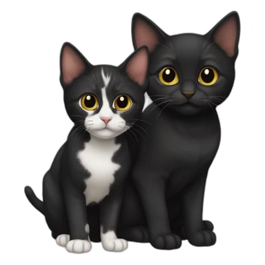 two-cats-bengali-cat-cat-black-kitten-together sticker