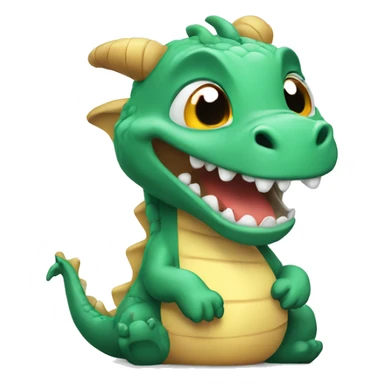 Cute dragon giggling with hand sticker