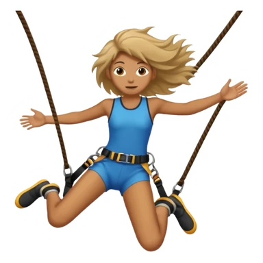 bungee jumping face only with hair flying sticker