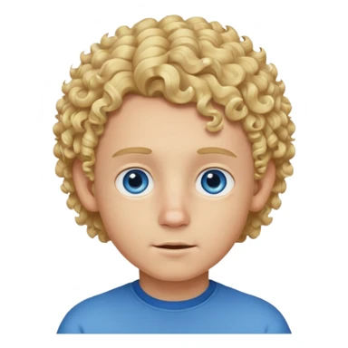 blonde boy with curly hair past his hears sticker