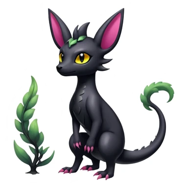 Shiny Dark Edgy Gothic Gloomy Futuristic Salandit-Umbreon-Shaymin-Delcatty-Hybrid (Full body) sticker