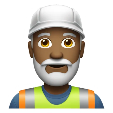 White garbage man with grey beard sticker