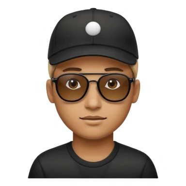 classic sunglasses emoji face with a black baseball cap sticker